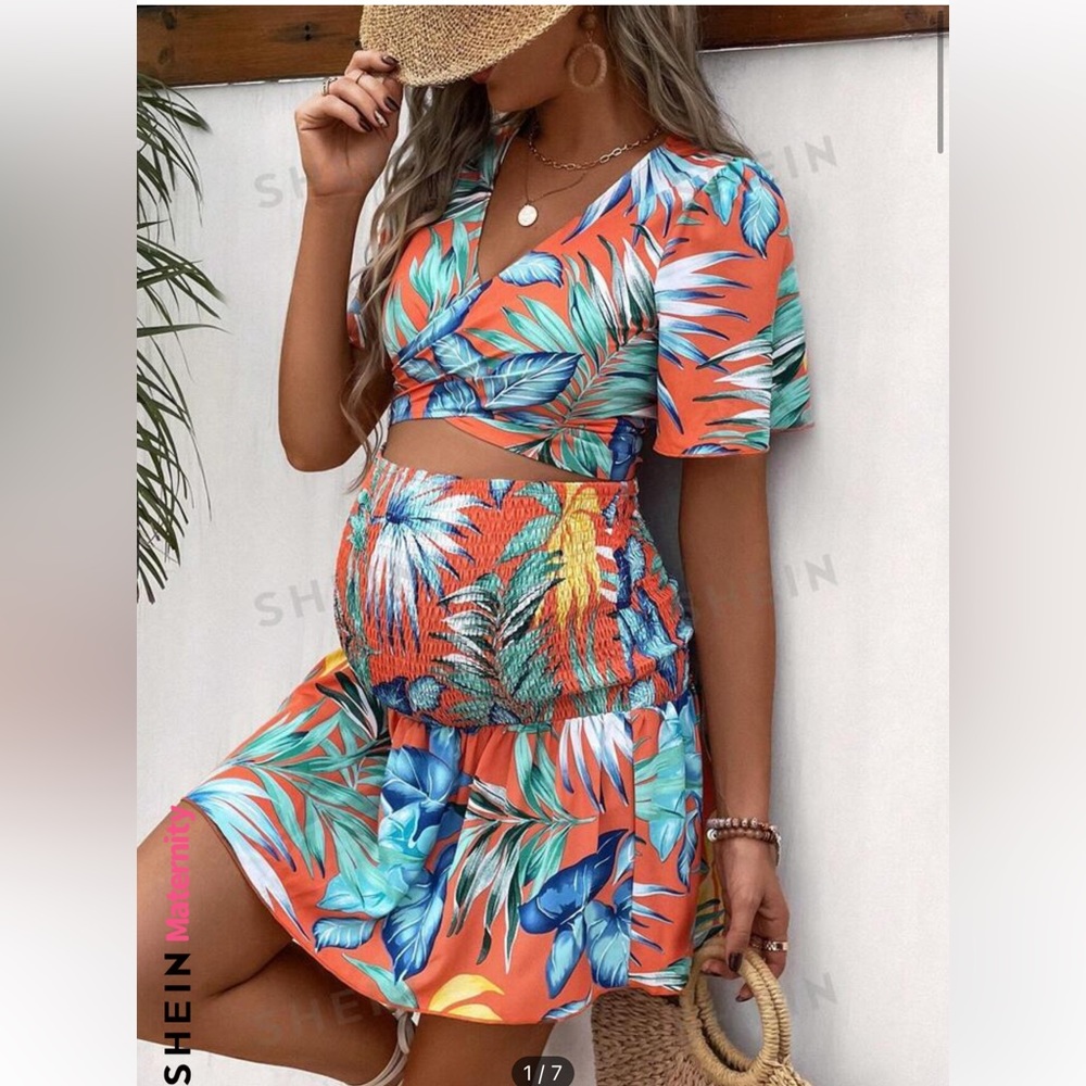 Tropical maternity 2 piece outfit